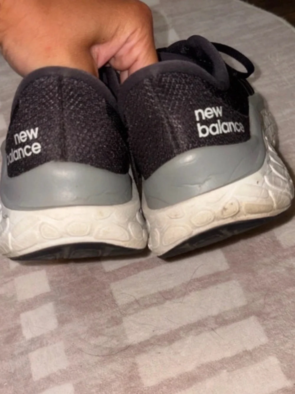 New Balance Black Athletic Running Shoes with White Midsole